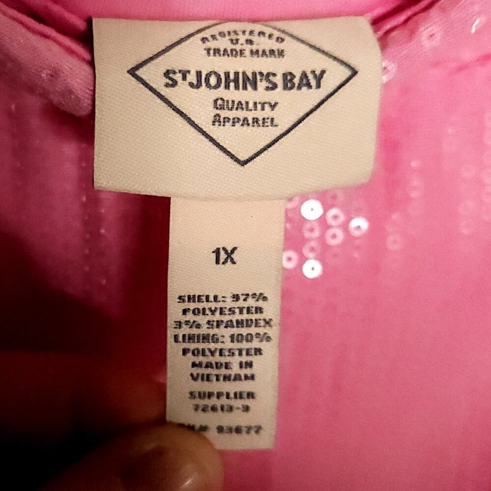 St. John's Bay Womens Plus Light Pink Sequin Elastic Waist Midi Skirt - Picture 5 of 9